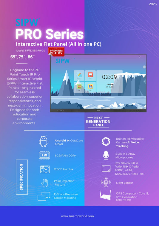 SIPW - Pro Series - Interactive Flat Panel - 86"